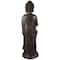 19.5" Dark Brown Standing Buddha with Lotus Outdoor Garden Statue